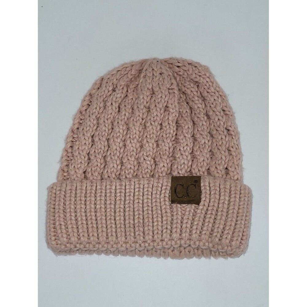C.C Mauve Pink Knit Cable Beanie
